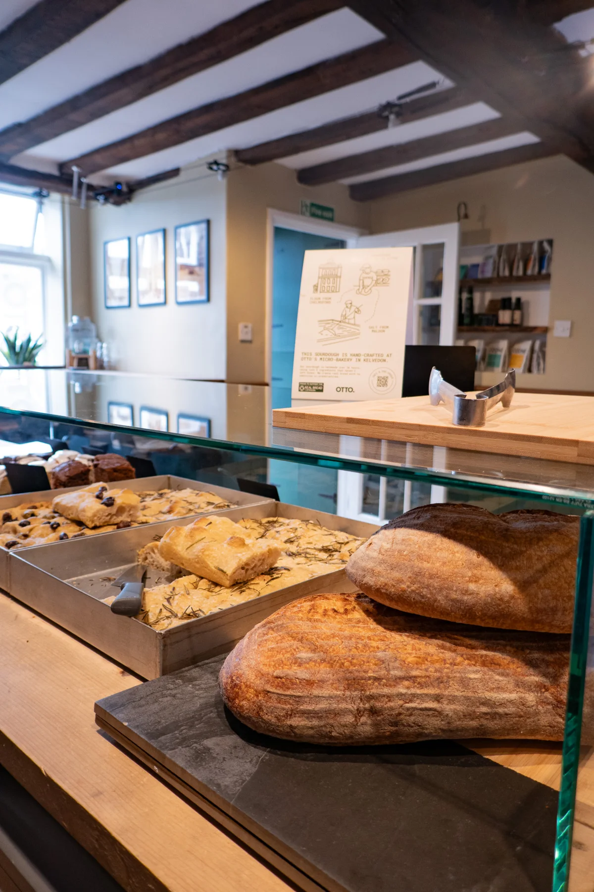 Freshly baked bread at the Otto café counter